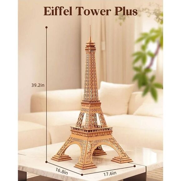 Rolife DIY 3D Wooden Puzzles Large Eiffel Tower Set-Model Building Sets, Paris A - Picture 7 of 10